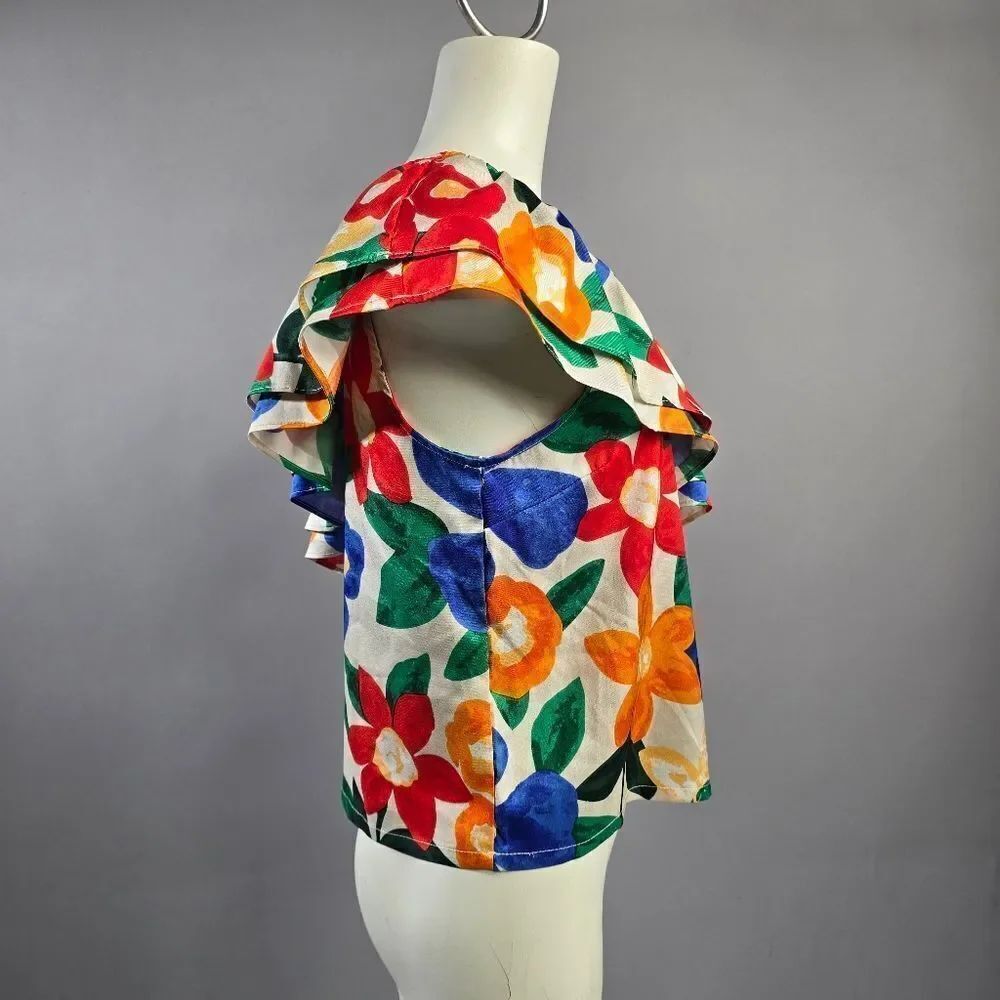 Chapter Multicolor Floral Ruffle Blouse R15 - Picture 2 of 4